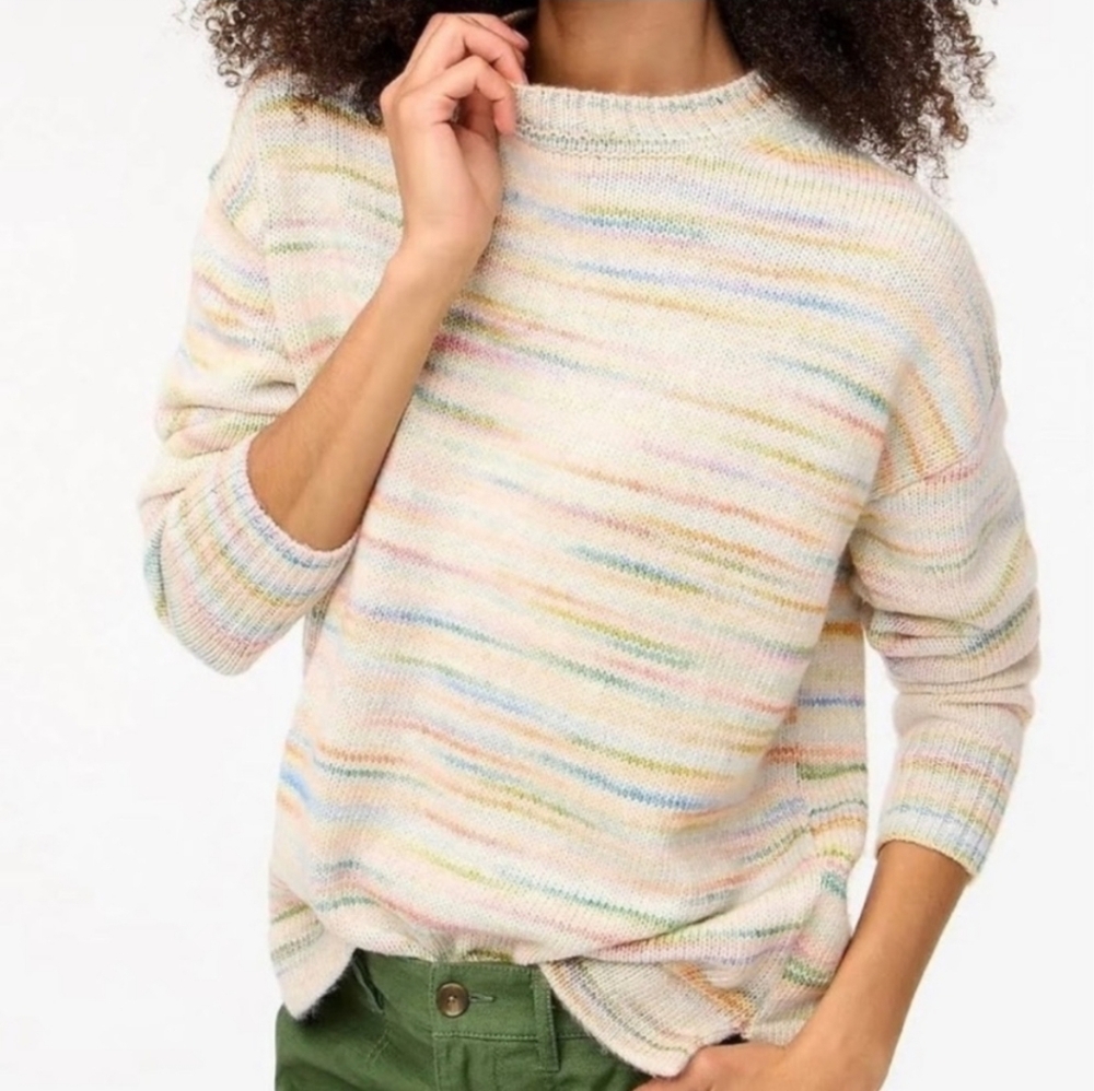 J. Crew Space Dyed Boxy Crewneck Knit Sweater Medium - Picture 5 of 5